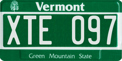 VT license plate XTE097