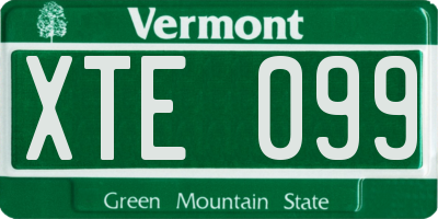 VT license plate XTE099