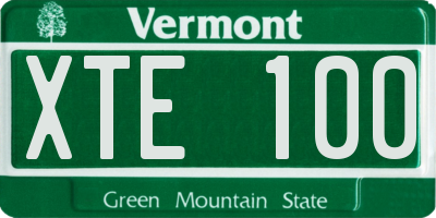 VT license plate XTE100