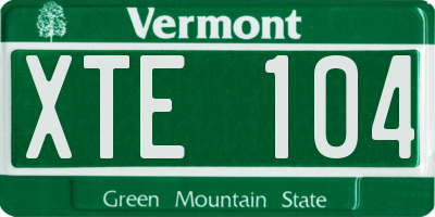 VT license plate XTE104