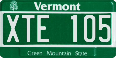 VT license plate XTE105