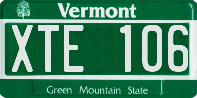VT license plate XTE106