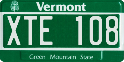 VT license plate XTE108