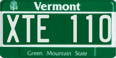 VT license plate XTE110