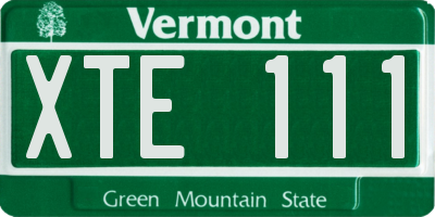 VT license plate XTE111