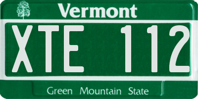 VT license plate XTE112