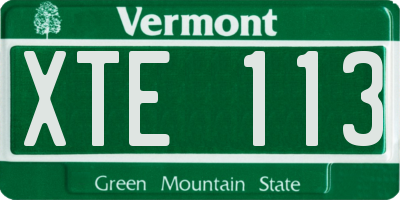 VT license plate XTE113
