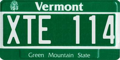 VT license plate XTE114