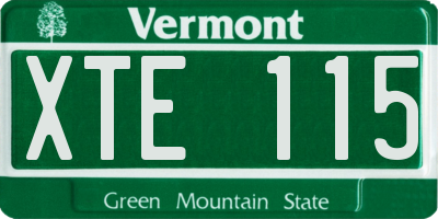 VT license plate XTE115