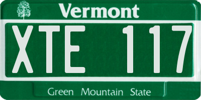 VT license plate XTE117