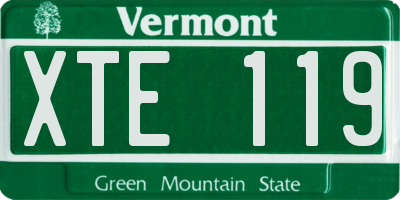 VT license plate XTE119