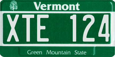 VT license plate XTE124