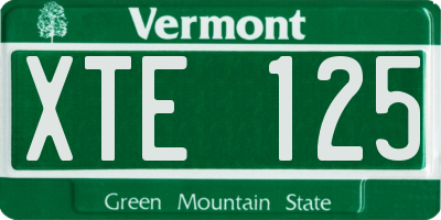 VT license plate XTE125