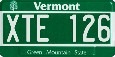 VT license plate XTE126