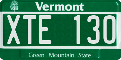 VT license plate XTE130
