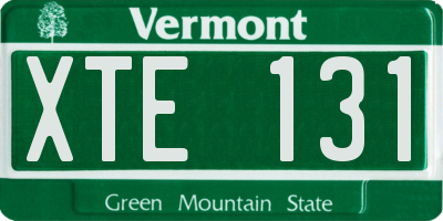 VT license plate XTE131