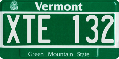 VT license plate XTE132