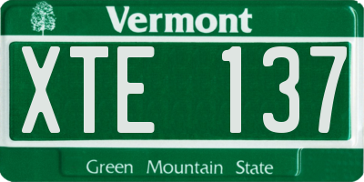 VT license plate XTE137