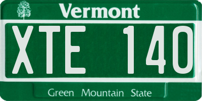 VT license plate XTE140