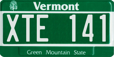 VT license plate XTE141