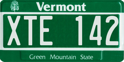 VT license plate XTE142