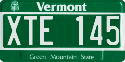 VT license plate XTE145