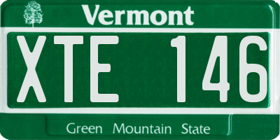 VT license plate XTE146