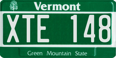 VT license plate XTE148
