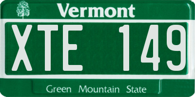 VT license plate XTE149