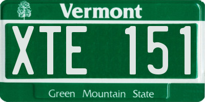 VT license plate XTE151