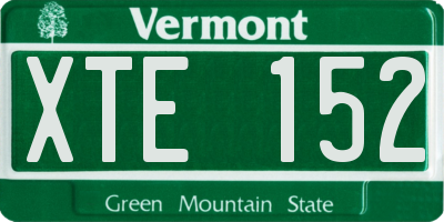 VT license plate XTE152