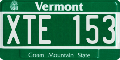 VT license plate XTE153
