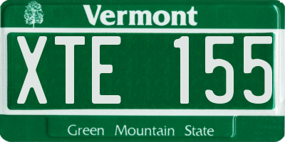 VT license plate XTE155