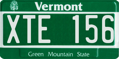 VT license plate XTE156
