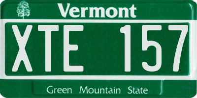 VT license plate XTE157