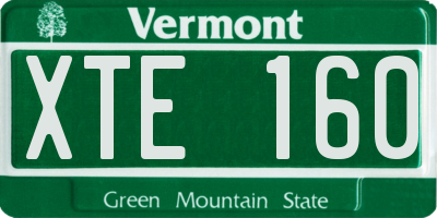VT license plate XTE160