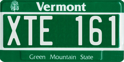 VT license plate XTE161