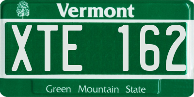 VT license plate XTE162