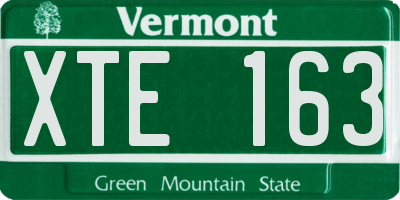 VT license plate XTE163