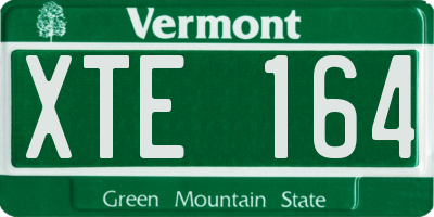 VT license plate XTE164