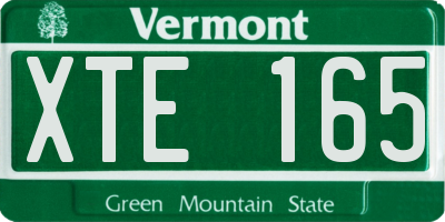 VT license plate XTE165