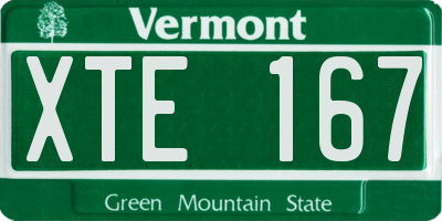 VT license plate XTE167