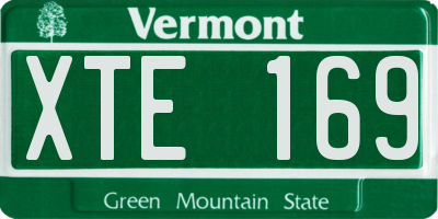VT license plate XTE169
