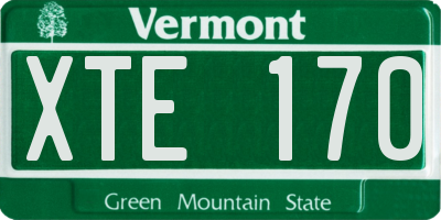 VT license plate XTE170