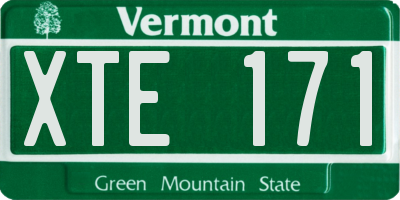 VT license plate XTE171