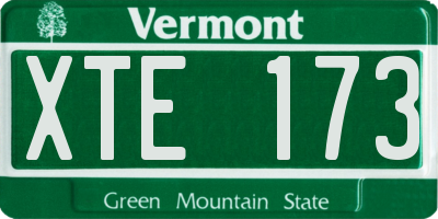 VT license plate XTE173