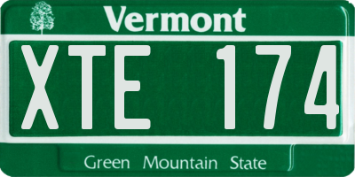 VT license plate XTE174