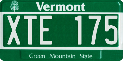 VT license plate XTE175