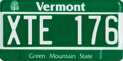 VT license plate XTE176