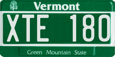 VT license plate XTE180